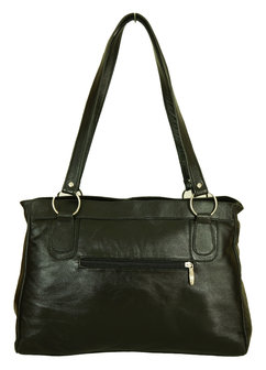 Layla Grote zwarte dames leren handtas