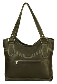 July grote bruine dames leren handtas
